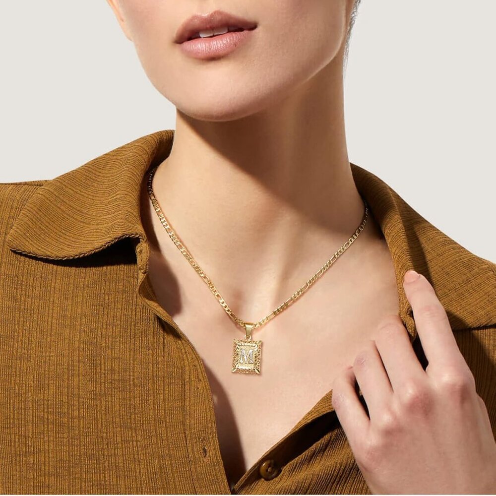 Stylish Gold-Plated Initial Monogram Necklace For… - image 3